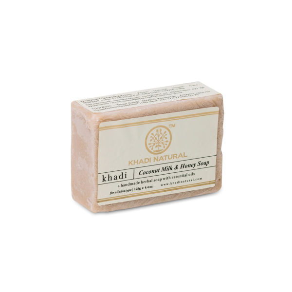 COCONUT MILK & HONEY SOAP Handmade Soap With Essential Oils, Khadi Natural (КОКОСОВОЕ МОЛОКО И МЁД Мыло ручной работы с эфирными маслами, Кхади), 125 г.