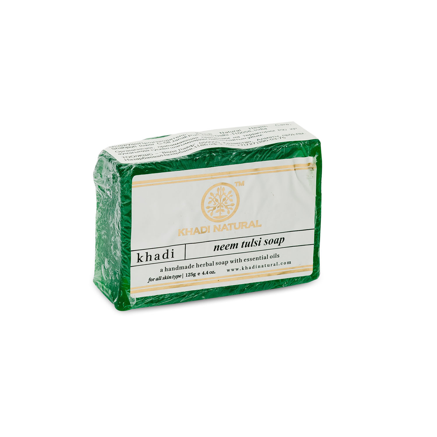 Khadi Neem Tulsi Soap Мыло натуральное глицериновое Ним и Тулси (Neem Tulsi Soap) Khadi, 125г