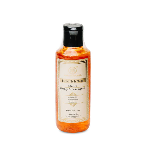 Гель для душа Апельсин и Лемонграсс (Orange and Lemongrass) Khadi Natural, 210 мл
