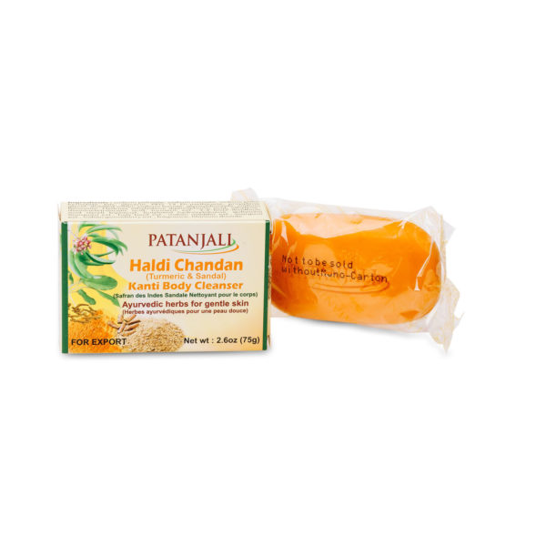 HALDI CHANDAN Body Cleanser, Patanjali (КУРКУМА И САНДАЛ мыло для тела, Патанджали), 75 г.