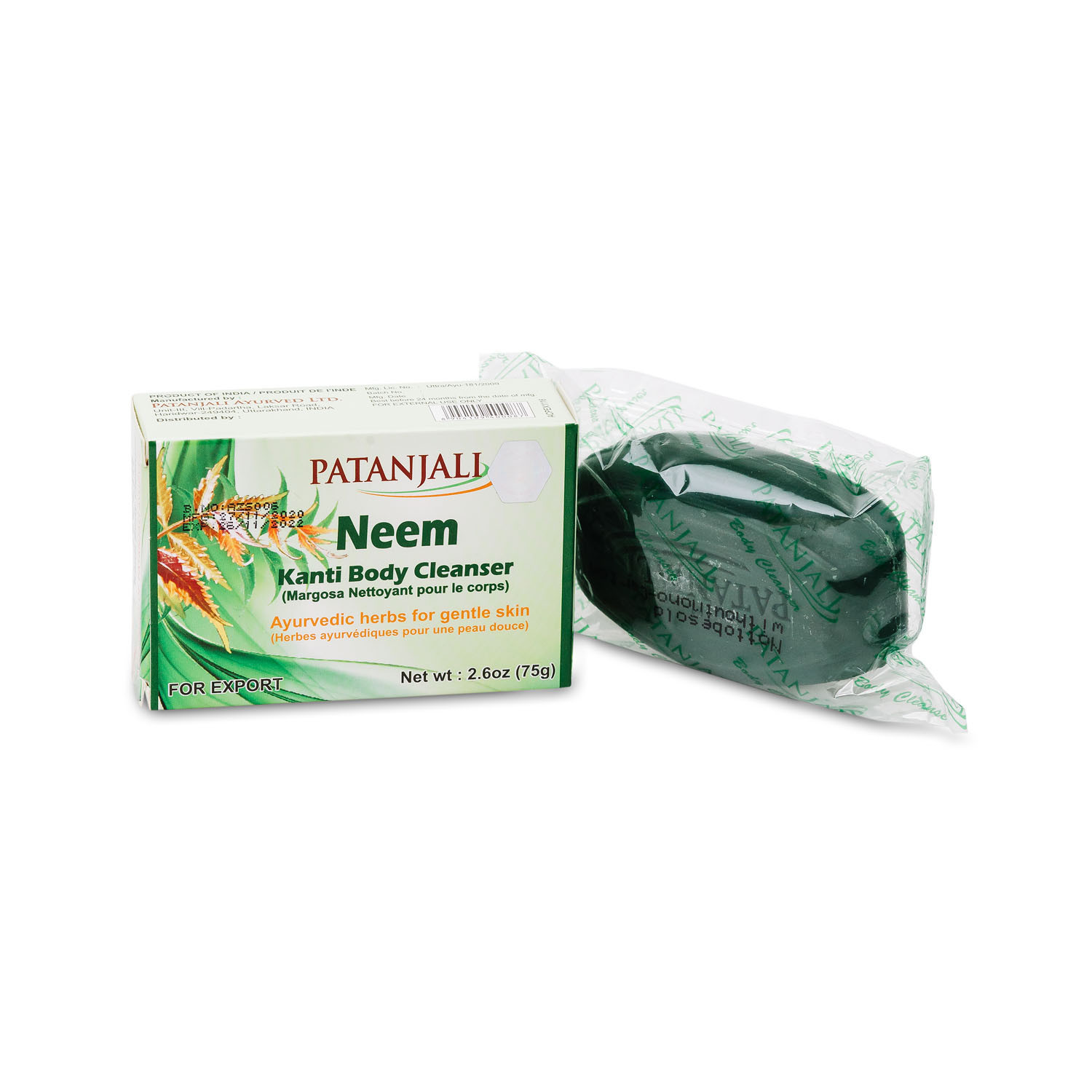 Patanjali Neem NEEM KANTI Body Cleanser, Patanjali (НИМ КАНТИ мыло для тела, Патанджали), 75 г.