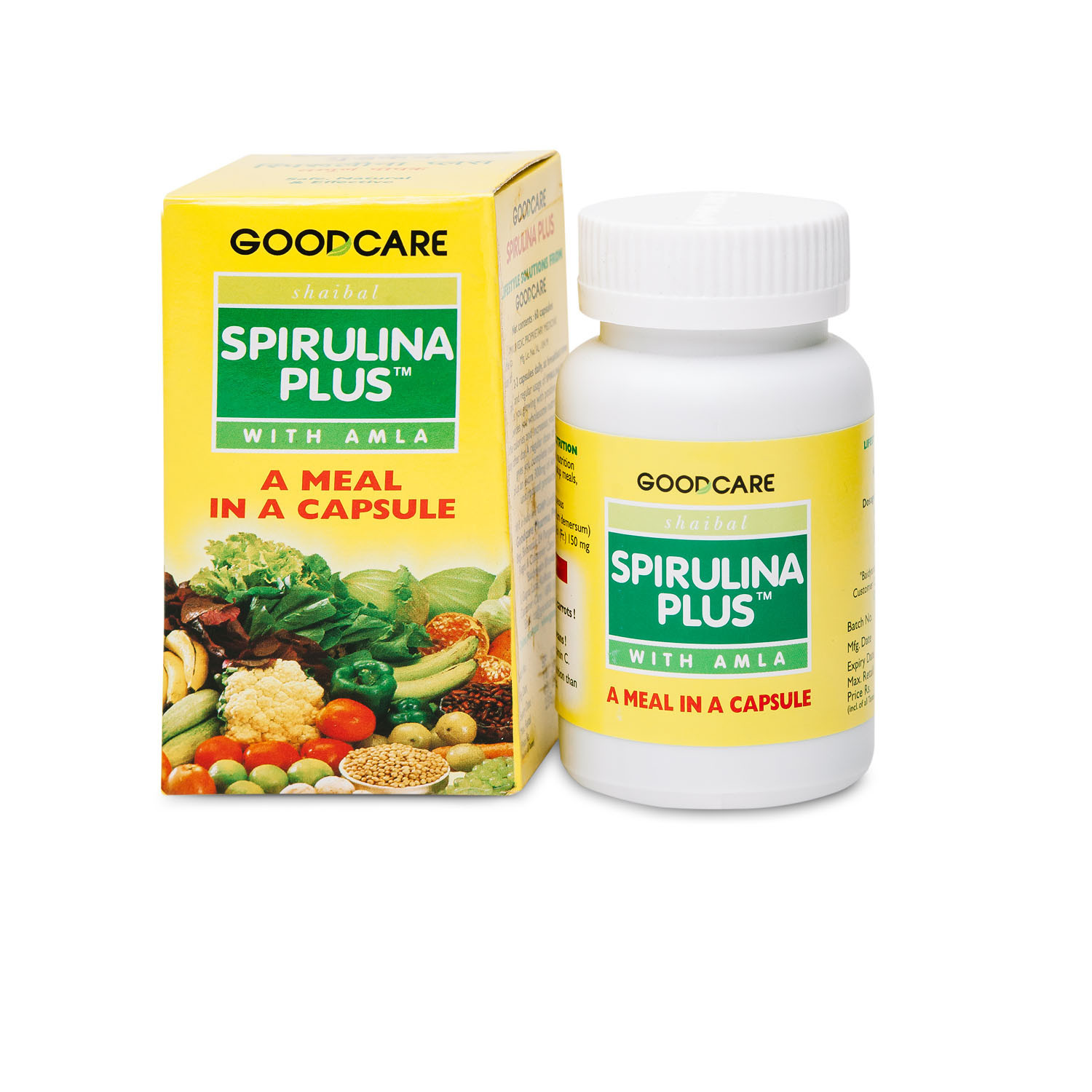 Spirulina Plus Спирулина плюс с амлой (Spirulina Plus with amla), Baidyanath, 60 капc.