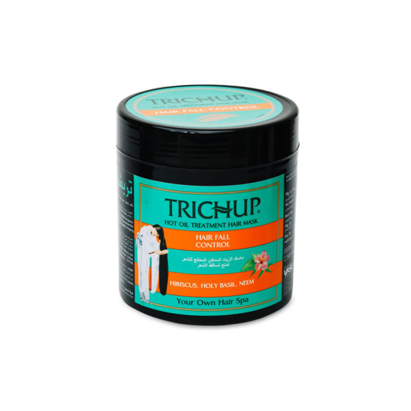 Trichup Hair Mask HAIR FALL CONTROL Hot Oil Treatment Vasu (Тричуп Маска для волос, КОНТРОЛЬ ВЫПАДЕНИЯ, Васу), ЧЕРНАЯ БАНКА 500 мл.