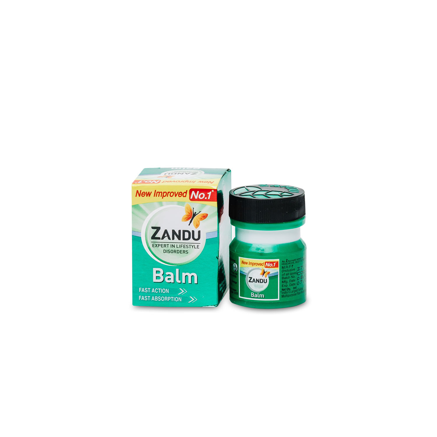 ZANDU BALM (Занду Бальзам ЗЕЛЕНЫЙ, болеутоляющие средство), 8 мл.